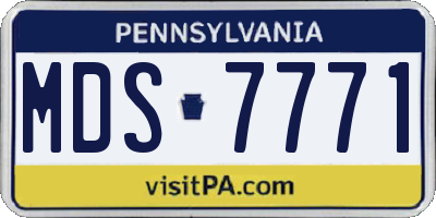 PA license plate MDS7771