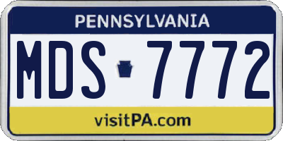 PA license plate MDS7772