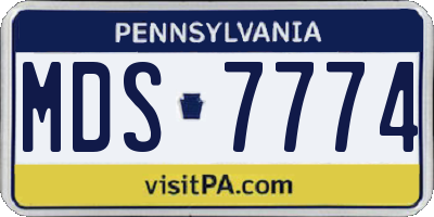 PA license plate MDS7774