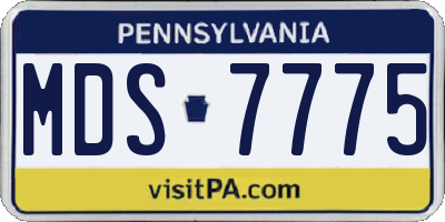 PA license plate MDS7775