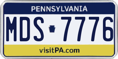 PA license plate MDS7776
