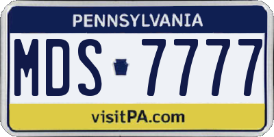 PA license plate MDS7777