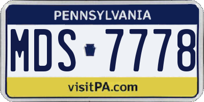 PA license plate MDS7778