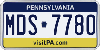 PA license plate MDS7780