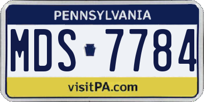 PA license plate MDS7784