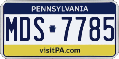 PA license plate MDS7785