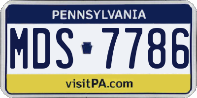 PA license plate MDS7786