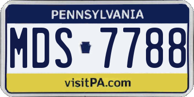 PA license plate MDS7788