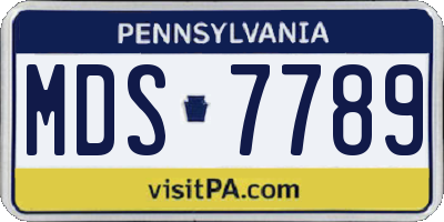 PA license plate MDS7789