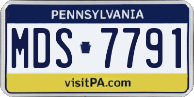 PA license plate MDS7791
