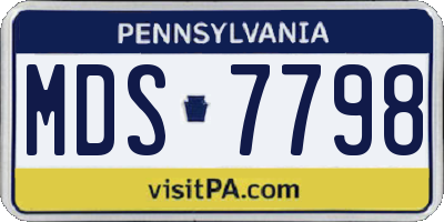 PA license plate MDS7798