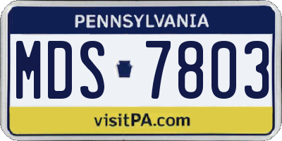 PA license plate MDS7803