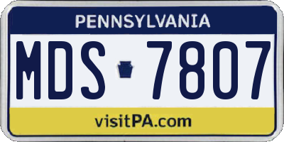 PA license plate MDS7807