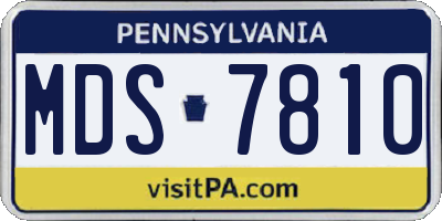PA license plate MDS7810