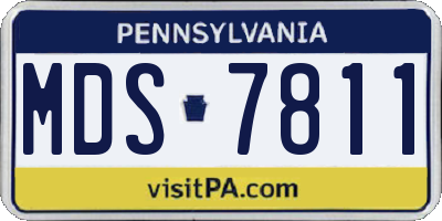 PA license plate MDS7811
