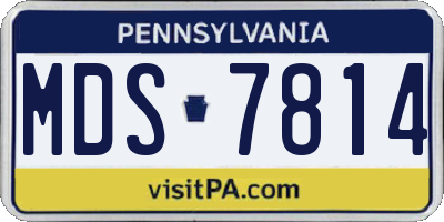 PA license plate MDS7814