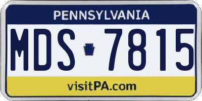 PA license plate MDS7815