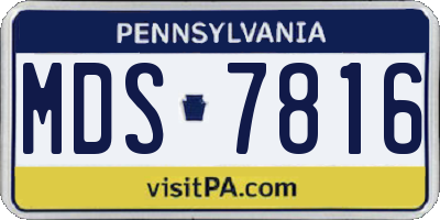 PA license plate MDS7816
