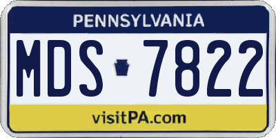 PA license plate MDS7822