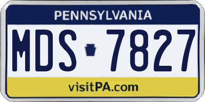 PA license plate MDS7827