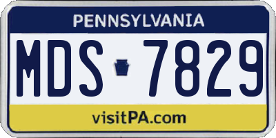 PA license plate MDS7829