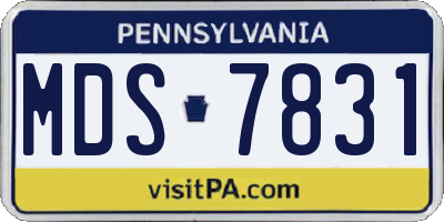 PA license plate MDS7831