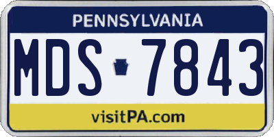 PA license plate MDS7843