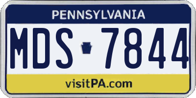 PA license plate MDS7844