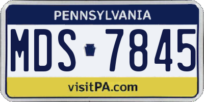 PA license plate MDS7845