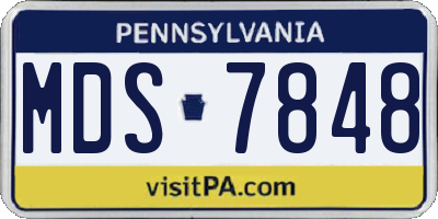 PA license plate MDS7848