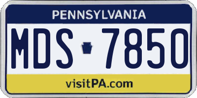 PA license plate MDS7850