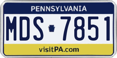 PA license plate MDS7851