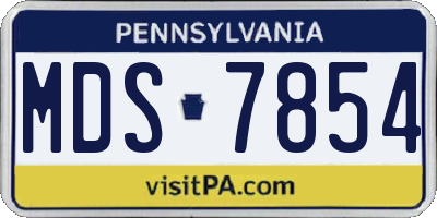 PA license plate MDS7854