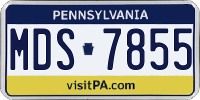 PA license plate MDS7855