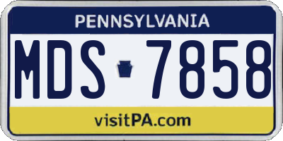 PA license plate MDS7858