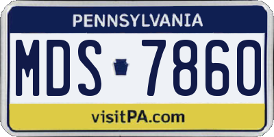PA license plate MDS7860