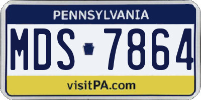 PA license plate MDS7864
