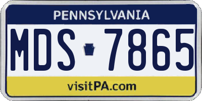 PA license plate MDS7865