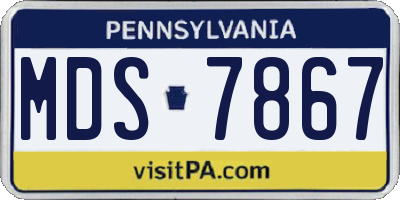 PA license plate MDS7867