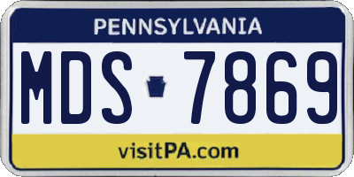 PA license plate MDS7869
