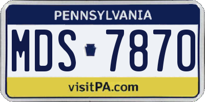 PA license plate MDS7870