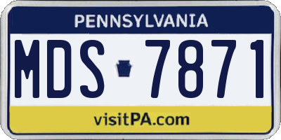 PA license plate MDS7871