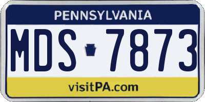 PA license plate MDS7873
