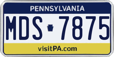PA license plate MDS7875
