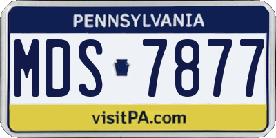 PA license plate MDS7877