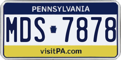 PA license plate MDS7878