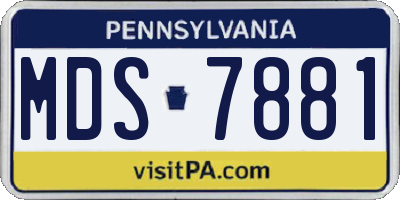 PA license plate MDS7881