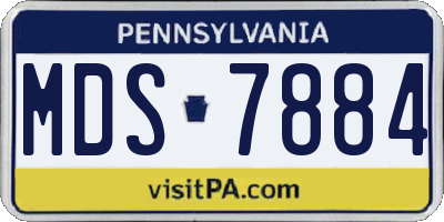 PA license plate MDS7884