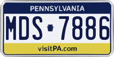 PA license plate MDS7886
