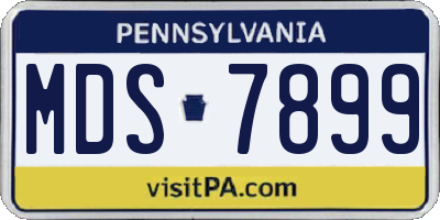 PA license plate MDS7899